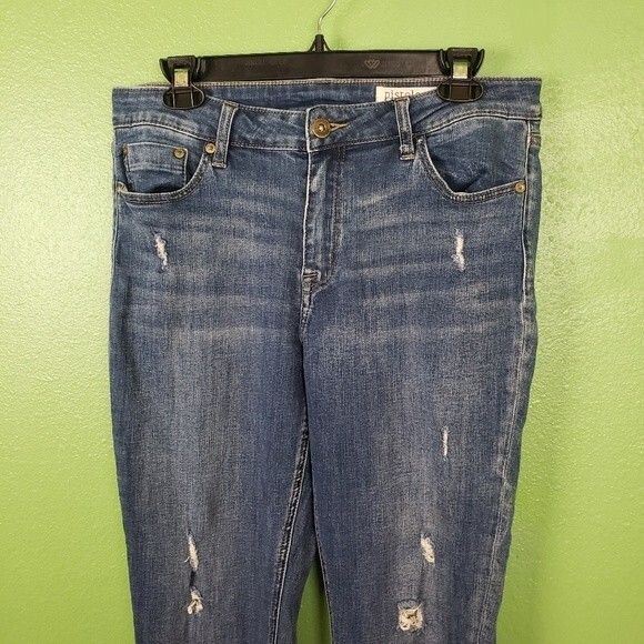 Pistola Women's Distressed High Rise Tapered Ankle Zip Denim Jeans Size 31 - Picture 10 of 10